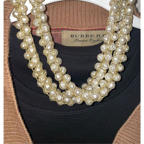 Vintage 1950’s Faux Moon Pearl Crochet Necklace - Picture 3 of 13